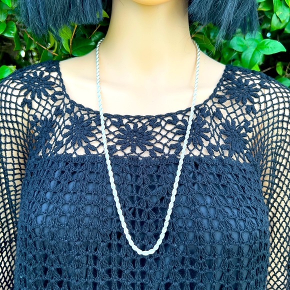 STERLING SILVER DIAMOND CUT ROPE CHAIN 14 INCH - Picture 1 of 6